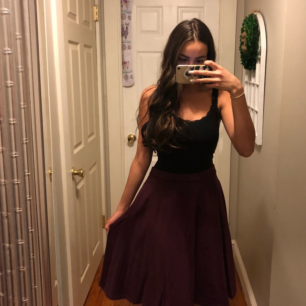 Purple A-line Skirt